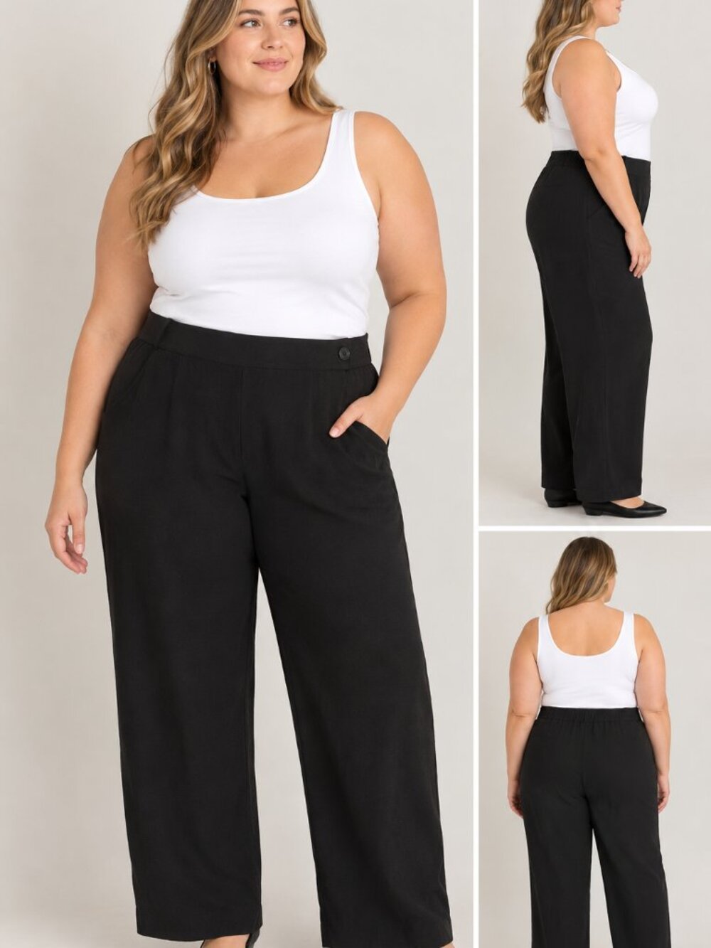 ADDITION Elle Plus Size 22T Black Loose Fit Dress Pants